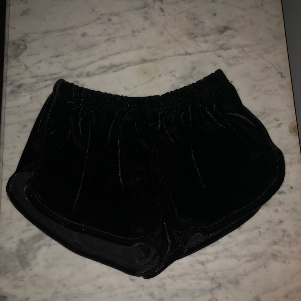 Black Brandy Melville Velvet Shorts